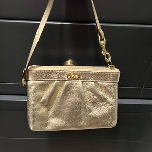 Gold Coach wristlet